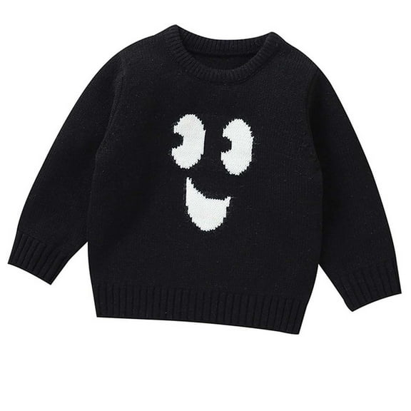 zbxnLI Toddler Baby Boys Girls Halloween Outfits Sweaters Knit Long Sleeve Pullover Sweater Kids Clothes