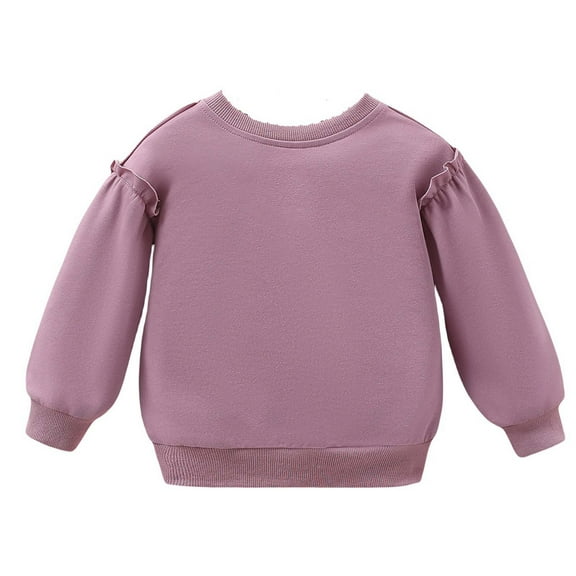 zbxnLI Toddler Baby Girl Sweatshirts Spring Fall Long Sleeve Crew Neck Pullover Tops for Infant Girls