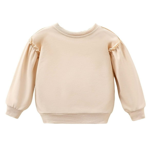zbxnLI Toddler Baby Girl Sweatshirts Spring Fall Long Sleeve Crew Neck Pullover Tops for Infant Girls
