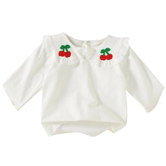 zbxnLI Toddler Baby Girls Blouses Cotton Long Sleeve Shirts Basic Layer Tops for Little Girl Clothes