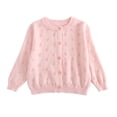 thumbnail image 1 of zbxnLI Toddler Baby Girls Cardigan Sweater Hollow out Knit Long Sleeve Button Cardigan Outwear for Little Girls, 1 of 9