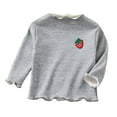 thumbnail image 1 of zbxnLI Toddler Baby Girls Cotton Tops Basic Long Sleeve T-Shirts Padded Warm Basic Tee Tops for Little Girls, 1 of 3