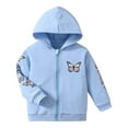 thumbnail image 1 of zbxnLI Toddler Baby Girls Full Zip Hoodie Butterfly Cartoon Sweatshirt for Little Girl Hooded Jacket Outerwear, 1 of 6