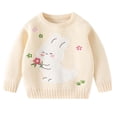 thumbnail image 1 of zbxnLI Toddler Baby Girls Knit Sweater Cartoon Printed Crew Neck Top Fall Winter Pullover Sweaters, 1 of 3