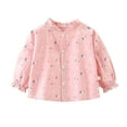 thumbnail image 1 of zbxnLI Toddler Baby Girls Shirts Floral Cute Button down Shirt for Little Girls Long Sleeve Spring Fall Tops, 1 of 3