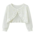 thumbnail image 1 of zbxnLI Toddler Baby Girls Short Cardigans Long Sleeve Button Sweaters Open Front Lightweight Cute Tops, 1 of 3