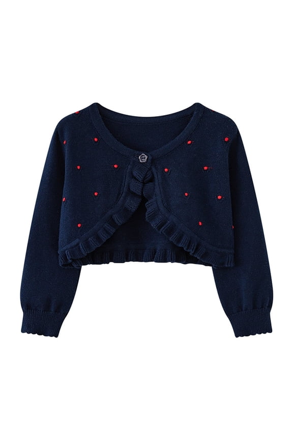 Toddler Baby Girls Short Cardigans Long Sleeve Button Sweaters Open Front Lightweight Cute Tops