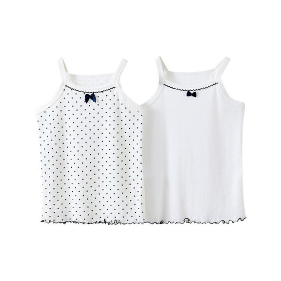 zbxnLI Toddler Baby Girls Tank Tops Cute Camisole Undershirts Spaghetti Strap Cami Tops 2 Pack