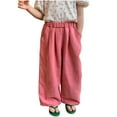 thumbnail image 1 of zbxnLI Toddler Baby Girls Wide Leg Pants Elastic Waist Loose Casual Lounge Trousers with Pockets, 1 of 9