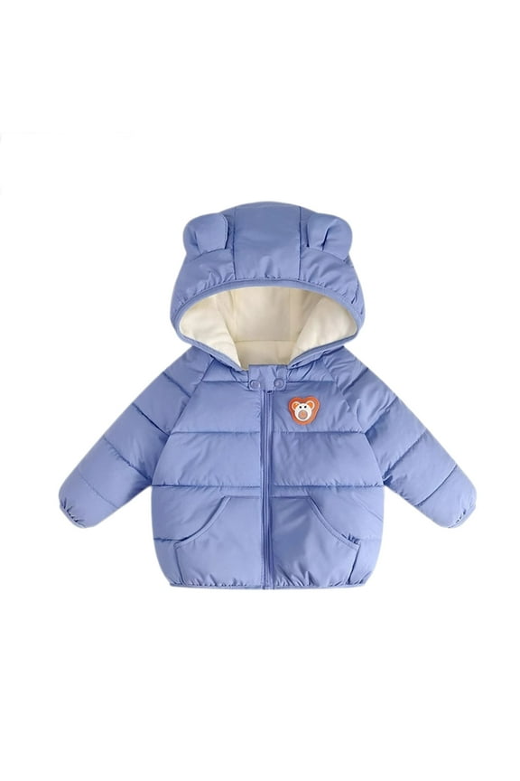 Toddler Baby Puffer Coats Kids Girls Boys Padded Lined Winter Warm Jacket Outerwear with Hooded