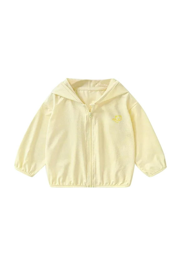 Toddler Baby Sun Protection Shirts Summer Long Sleeve Hooded Full Zip Jacket for Outdoor Fishing