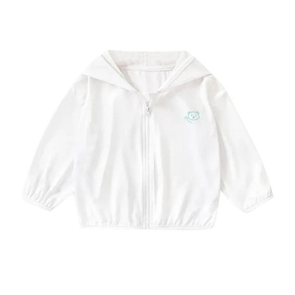 zbxnLI Toddler Baby Sun Protection Shirts Summer Long Sleeve Hooded Full Zip Jacket for Outdoor Fishing