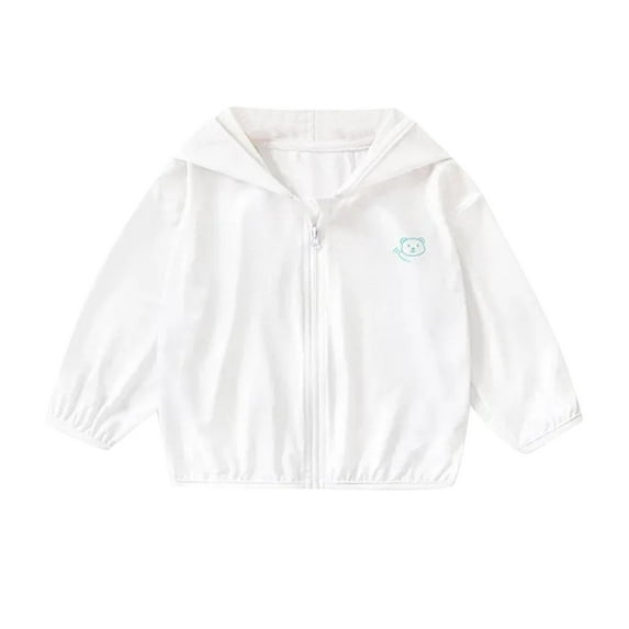 zbxnLI Toddler Baby Sun Protection Shirts Summer Long Sleeve Hooded Full Zip Jacket for Outdoor Fishing