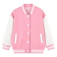 thumbnail image 1 of zbxnLI Toddler Boys Girls Baseball Jackets Spring Fall Long Sleeve Button down Color Block Fashion Jackets, 1 of 2