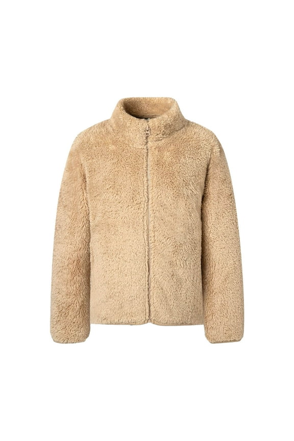 Toddler Boys Girls Fleece Jacket Fuzzy Sherpa Long Sleeve Zip up Coat Fall Winter Warm Coats for Kids