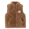 thumbnail image 1 of zbxnLI Toddler Boys Girls Fleece Vests Zip up Sleeveless Fleece Vest Fall Winter Outerwear Vests for Kids, 1 of 2