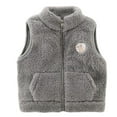 thumbnail image 1 of zbxnLI Toddler Boys Girls Fleece Vests Zip up Sleeveless Fleece Vest Fall Winter Outerwear Vests for Kids, 1 of 2