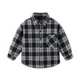 thumbnail image 1 of zbxnLI Toddler Boys Girls Long Sleeve Shirts Button down Plaid Cotton Shirts Casual Dress Shirts Fall Winter, 1 of 3