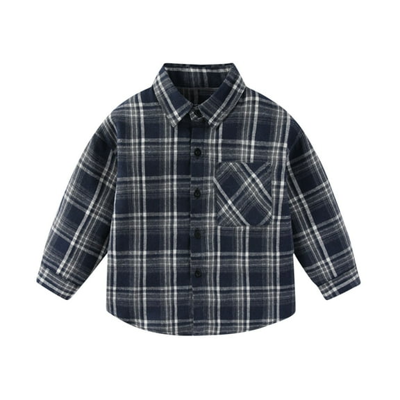 zbxnLI Toddler Boys Girls Long Sleeve Shirts Button down Plaid Cotton Shirts Casual Dress Shirts Fall Winter