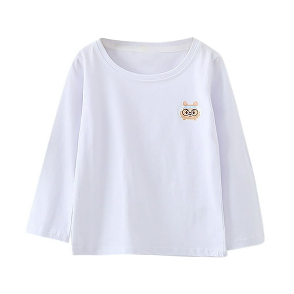zbxnLI Toddler Boys Girls Shirts Long Sleeve Shirts Cotton T-Shirts Basic Crew Neck Bottom Tops for Kids