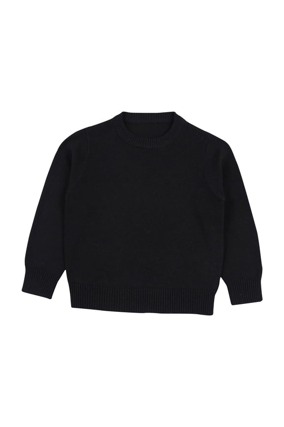 Toddler Boys Girls Sweaters Uniform Tops Solid Color Long Sleeve Knit Pullover Sweater for Kids