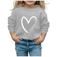 thumbnail image 1 of zbxnLI Toddler Boys Girls Sweatshirts Heart Printed Long Sleeve Crewneck Pullover Sweatshirt Valentine's Day Tops, 1 of 4