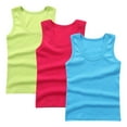 thumbnail image 1 of zbxnLI Toddler Boys Girls Tank Tops Solid Color Cotton Undershirts Ribbed Basic Tank Tee 3 Pack, 1 of 3
