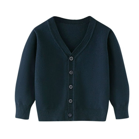 zbxnLI Toddler Boys Knit Cardigans Little Boys Open Front Sweaters School Uniforms Long Sleeve Cardigan