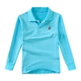 thumbnail image 1 of zbxnLI Toddler Boys School Uniform Tops Long Sleeve Golf Shirts Kids Cotton T-Shirts Fall Winter, 1 of 4