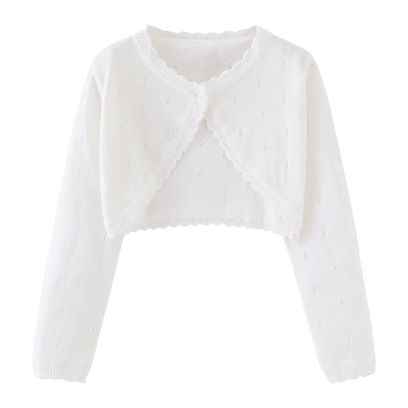 zbxnLI Toddler Girls Bolero Cardigans Lightweight Long Sleeve Knit Open Front Cropped Cardigan Sweaters