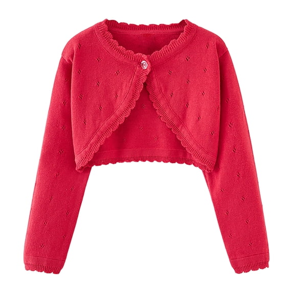 zbxnLI Toddler Girls Bolero Cardigans Lightweight Long Sleeve Knit Open Front Cropped Cardigan Sweaters