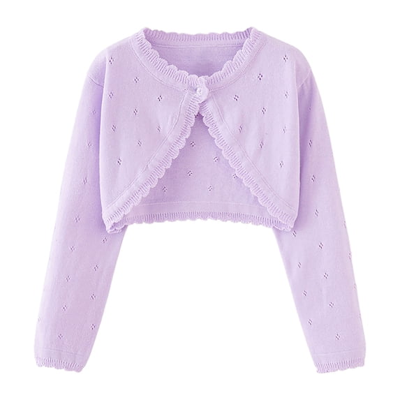 zbxnLI Toddler Girls Bolero Cardigans Lightweight Long Sleeve Knit Open Front Cropped Cardigan Sweaters