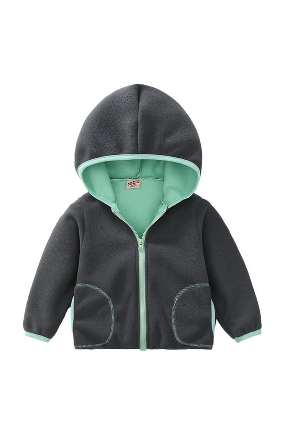 Toddler Girls Boys Jackets Warm Padded Lined Long Sleeve Winter Hooded Outerwear Jacket with Pockets