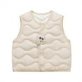 thumbnail image 1 of zbxnLI Toddler Girls Boys Puffer Vest Jacket V Neck Sleeveless Button down Waistcoat Kids Outerwear Vests, 1 of 4