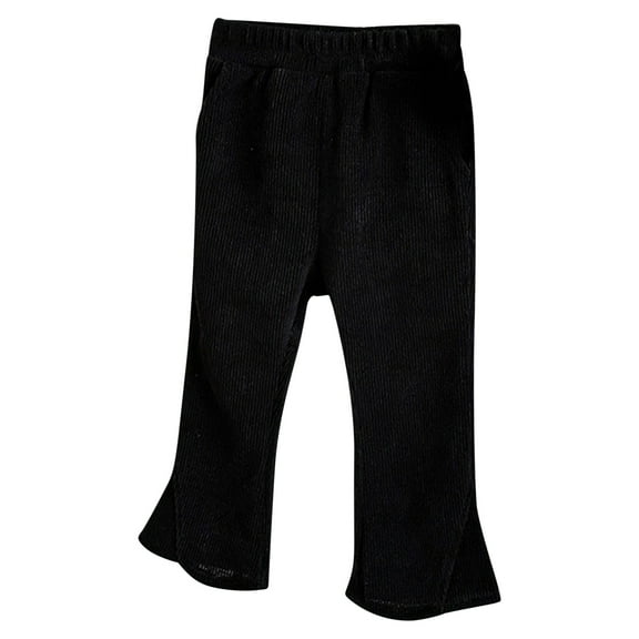 zbxnLI Toddler Girls Flare Pants Pull on Elastic Waist Bootcut Pants Bell Bottom Trousers for Little Girls