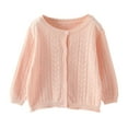 thumbnail image 1 of zbxnLI Toddler Girls Long Sleeve Cardigans Button Closure Hollow out Knit Cardigan Sweaters for Little Girls, 1 of 9