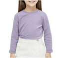 thumbnail image 1 of zbxnLI Toddler Girls Long Sleeve Shirts Cotton Top Basic Crew Neck Soft T-Shirts for Little Girl Clothes, 1 of 6