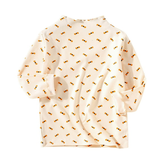 zbxnLI Toddler Girls Mock Turtleneck T-Shirts Floral Printed Long Sleeve Shirt Little Girl Cotton Tops