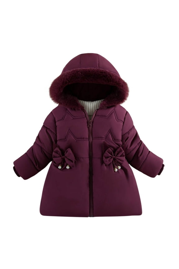Toddler Girls Puffer Coats Padded Warm Winter Outerwear Lightweight Warm Jackets for Kids Girls