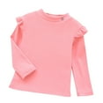 thumbnail image 1 of zbxnLI Toddler Girls Ruffle Long Sleeve Top Crew Neck Casual T-Shirts Fall Winter Basic Tee Shirts for Little Girls, 1 of 3