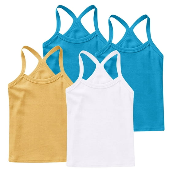 zbxnLI Toddler Girls Tank Tops 4 Pack Sleeveless Ribbed Basic Undershirts Dance Tank Shirts for Little Girls