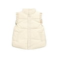 thumbnail image 1 of zbxnLI Toddler Girls Winter Puffer Vest Jackets Ruffle Sleeveless Collar Zipper Warm Cute Outerwear Vests, 1 of 6