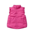 thumbnail image 1 of zbxnLI Toddler Girls Winter Puffer Vest Jackets Ruffle Sleeveless Collar Zipper Warm Cute Outerwear Vests, 1 of 6