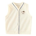 thumbnail image 1 of zbxnLI Toddler Knit Vests for Kids Boys Girls Button Closure Sleeveless Waistcoats Outerwear Vests, 1 of 2