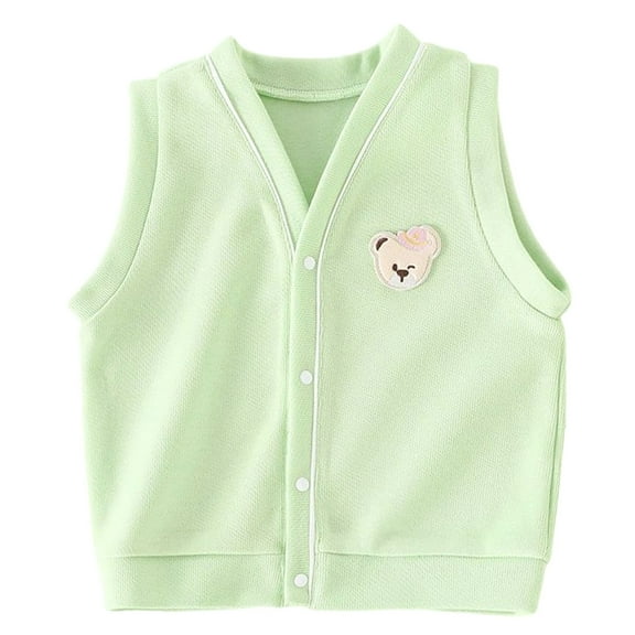 zbxnLI Toddler Knit Vests for Kids Boys Girls Button Closure Sleeveless Waistcoats Outerwear Vests