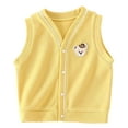 thumbnail image 1 of zbxnLI Toddler Knit Vests for Kids Boys Girls Button Closure Sleeveless Waistcoats Outerwear Vests, 1 of 2