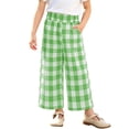 thumbnail image 1 of zbxnLI Toddlers Kids Casual Pants Wide Leg Elastic Waist Plaid Pants Cute Trendy Baggy Casual Trousers with Pockets, 1 of 8