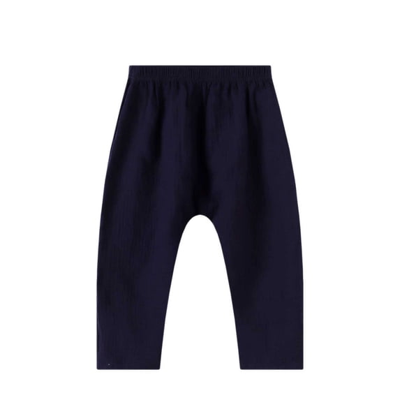 zbxnLI Toddlers Kids Cotton Linen Pants Elastic Waist Straight Leg Pants Casual Solid Color Sports Trousers with Pockets