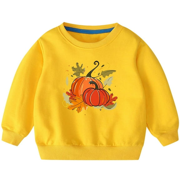 zbxnLI Unisex Boys Girls Halloween Sweatshirts Cute Printed Pullover Long Sleeve Casual Tops for Toddlers
