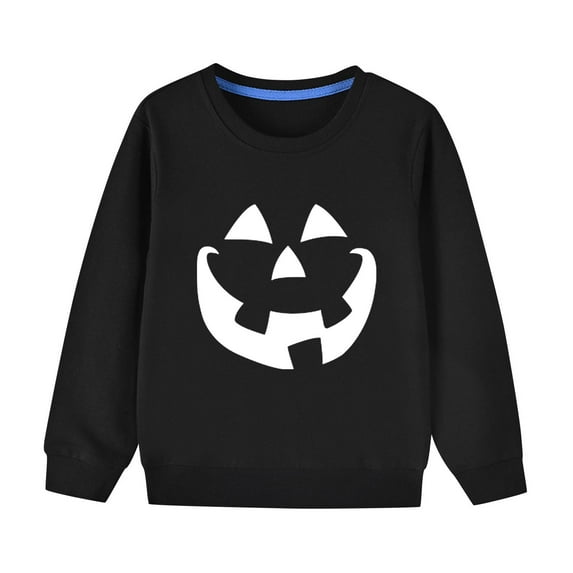 zbxnLI Unisex Kids Halloween Sweatshirts for Boys Girls Printed Long Sleeve Shirt Pullover Sweatshirt